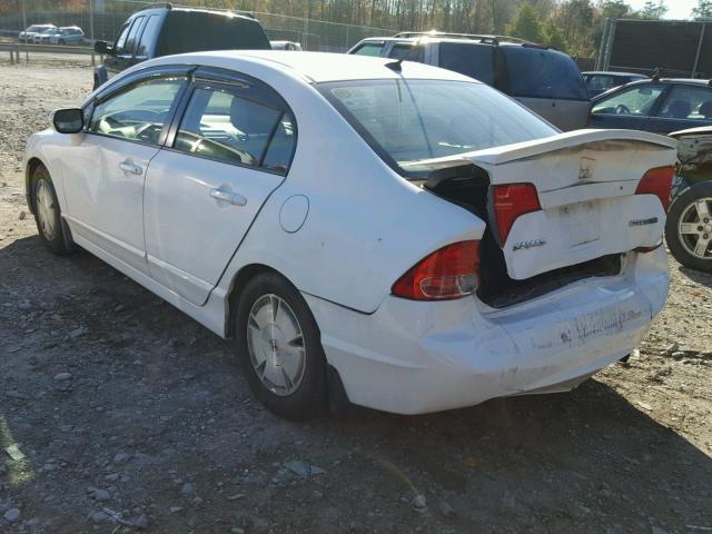 JHMFA36276S018895 - 2006 HONDA CIVIC HYBR WHITE photo 3