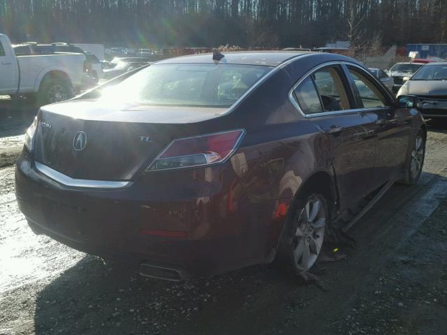 19UUA8F29CA000424 - 2012 ACURA TL MAROON photo 4