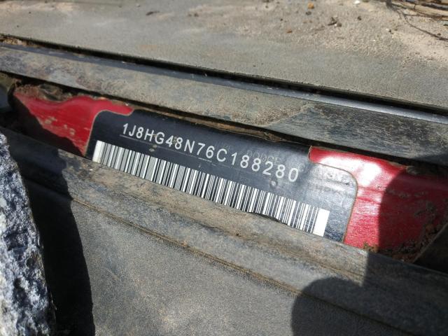 1J8HG48N76C188280 - 2006 JEEP COMMANDER RED photo 10