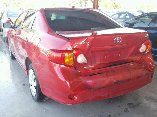 2T1BU40E69C106925 - 2009 TOYOTA COROLLA BA RED photo 3