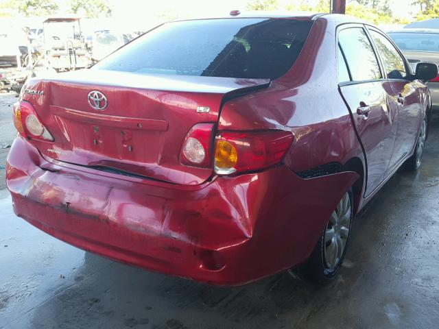 2T1BU40E69C106925 - 2009 TOYOTA COROLLA BA RED photo 4