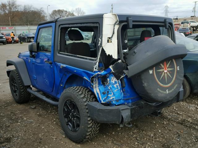 1C4AJWAG8GL301690 - 2016 JEEP WRANGLER S BLUE photo 3