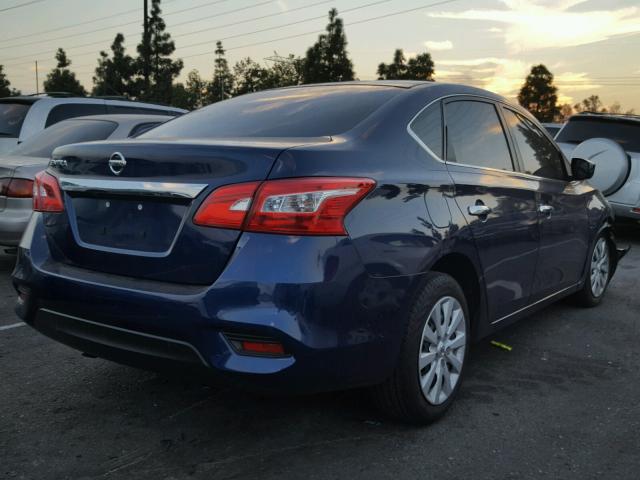 3N1AB7AP9GY261584 - 2016 NISSAN SENTRA S BLUE photo 4