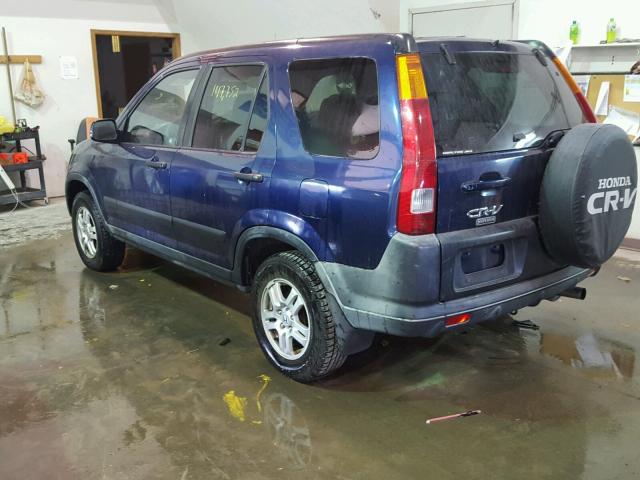 JHLRD78822C067671 - 2002 HONDA CR-V EX BLUE photo 3