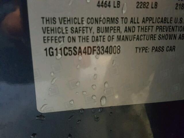 1G11C5SA4DF334008 - 2013 CHEVROLET MALIBU 1LT BLUE photo 10