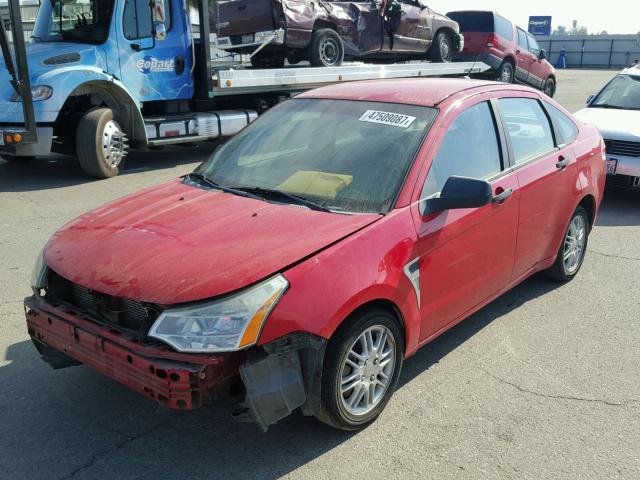 1FAHP35N88W126089 - 2008 FORD FOCUS SE RED photo 2