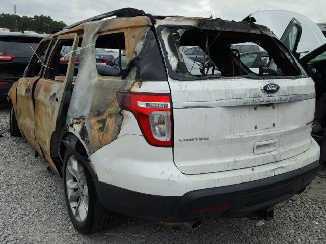 1FM5K7F83DGA37607 - 2013 FORD EXPLORER L WHITE photo 3