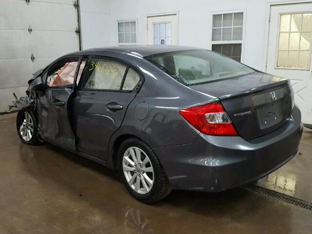 2HGFB2F94CH508723 - 2012 HONDA CIVIC EXL Szary zdjęcie 3