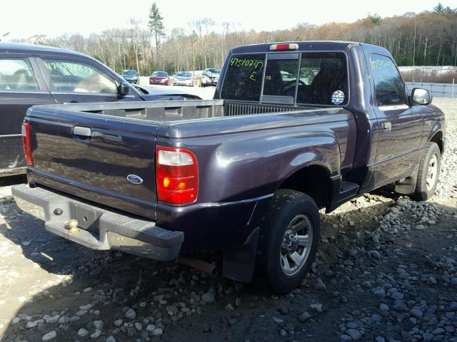 1FTYR10U02TA57592 - 2002 FORD RANGER BLUE photo 4