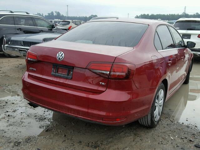 3VW2B7AJ2HM232589 - 2017 VOLKSWAGEN JETTA S BURGUNDY photo 4