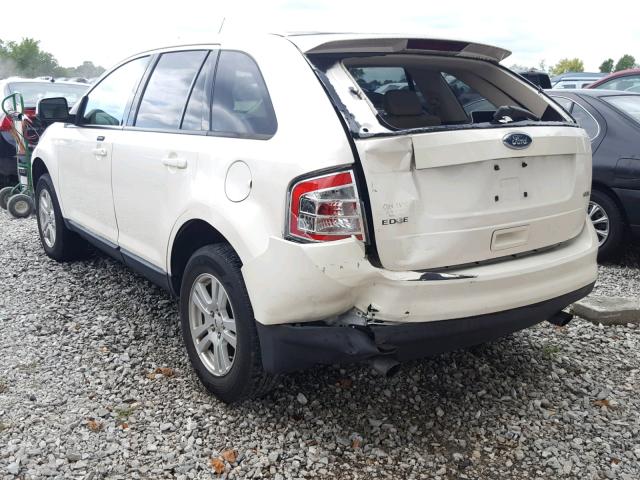 2FMDK38C38BA09180 - 2008 FORD EDGE SEL WHITE photo 3