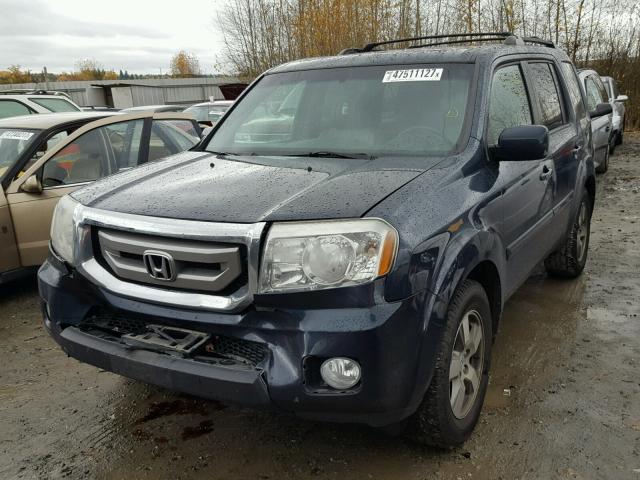 5FNYF4H53AB022294 - 2010 HONDA PILOT EXL BLUE photo 2