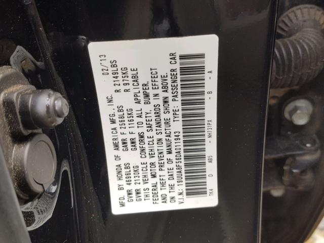 19UUA8F56DA011943 - 2013 ACURA TL TECH BLACK photo 10