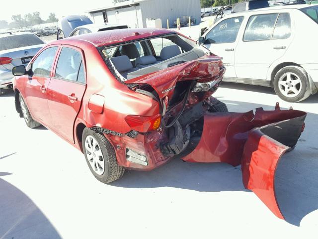 2T1BU4EE3AC507023 - 2010 TOYOTA COROLLA BA RED photo 3