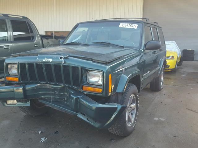 1J4FF68S6XL605192 - 1999 JEEP CHEROKEE S GREEN photo 2