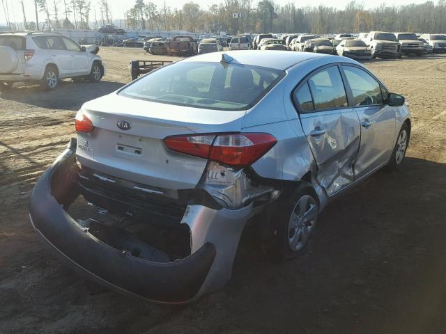 KNAFK4A67F5263934 - 2015 KIA FORTE LX SILVER photo 4