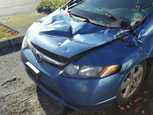 1HGFA16878L084906 - 2008 HONDA CIVIC EX BLUE photo 9