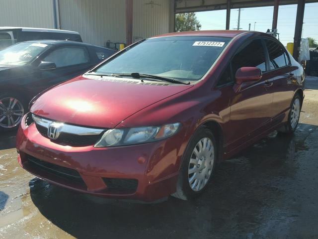 2HGFA16579H329675 - 2009 HONDA CIVIC LX BURGUNDY photo 2