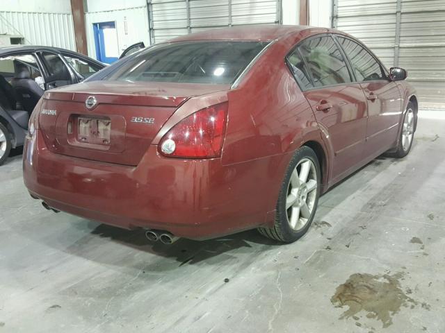 1N4BA41E94C814293 - 2004 NISSAN MAXIMA SE RED photo 4