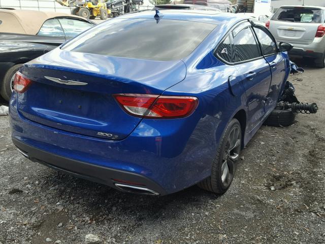 1C3CCCBB0FN662648 - 2015 CHRYSLER 200 S BLUE photo 4