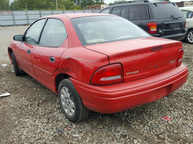 1B3ES47C2WD595752 - 1998 DODGE NEON HIGHL RED photo 3