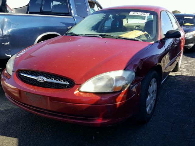 1FAFP52211G251447 - 2001 FORD TAURUS LX RED photo 2