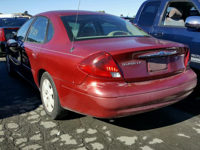 1FAFP52211G251447 - 2001 FORD TAURUS LX RED photo 3