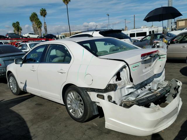 3FADP0L36AR276354 - 2010 FORD FUSION HYB WHITE photo 3