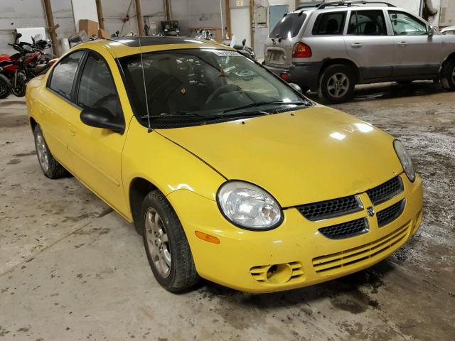 1B3ES56C64D639756 - 2004 DODGE NEON SXT YELLOW photo 1