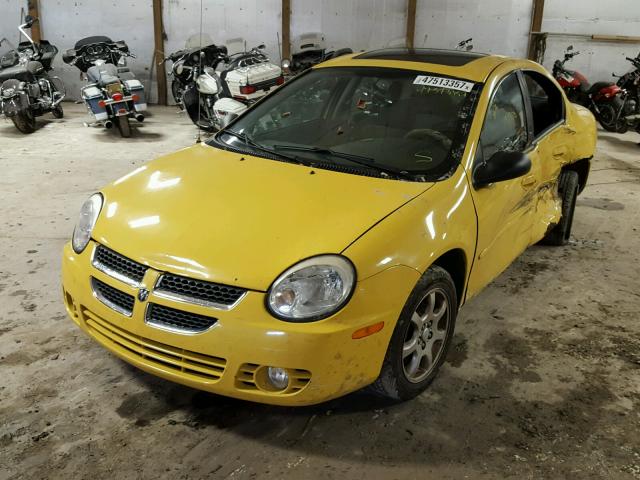 1B3ES56C64D639756 - 2004 DODGE NEON SXT YELLOW photo 2