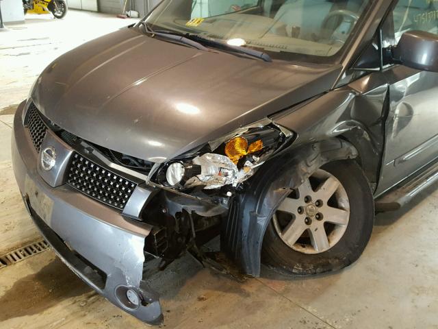 5N1BV28UX4N338362 - 2004 NISSAN QUEST S GRAY photo 9