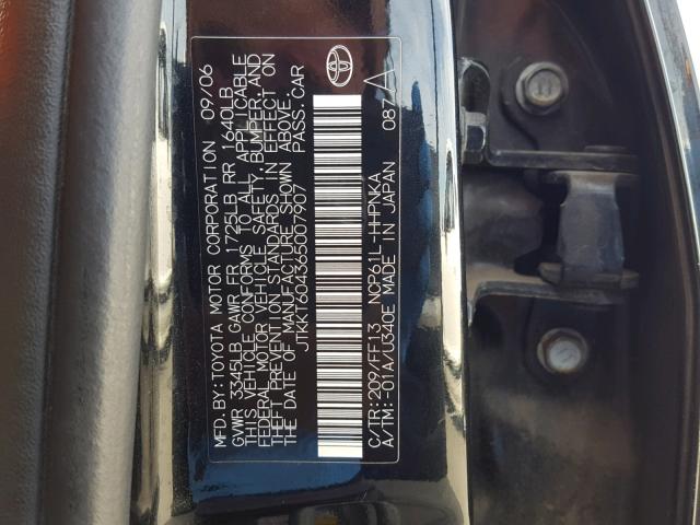 JTKKT604365007907 - 2006 TOYOTA SCION XA BLACK photo 10