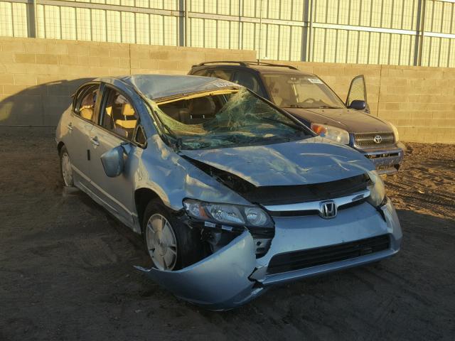 JHMFA36267S007047 - 2007 HONDA CIVIC HYBR BLUE photo 1