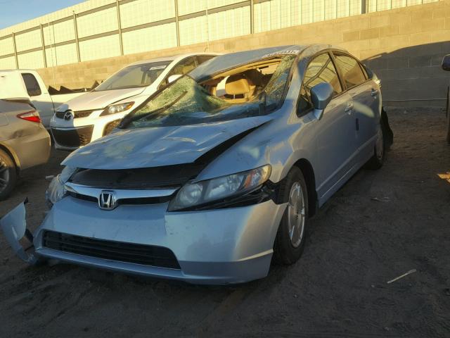 JHMFA36267S007047 - 2007 HONDA CIVIC HYBR BLUE photo 2