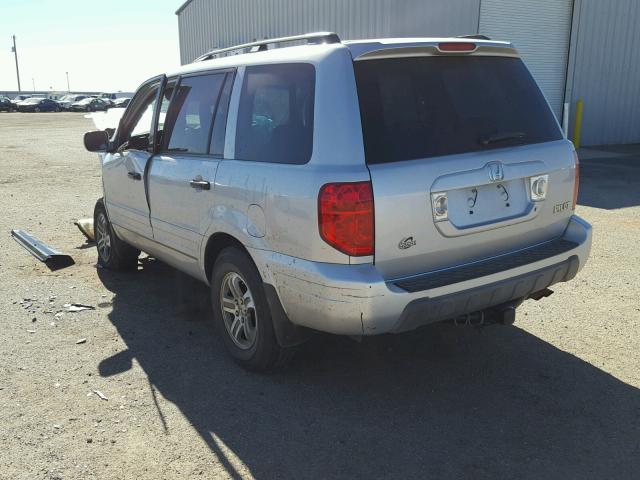 2HKYF18763H582735 - 2003 HONDA PILOT EXL SILVER photo 3