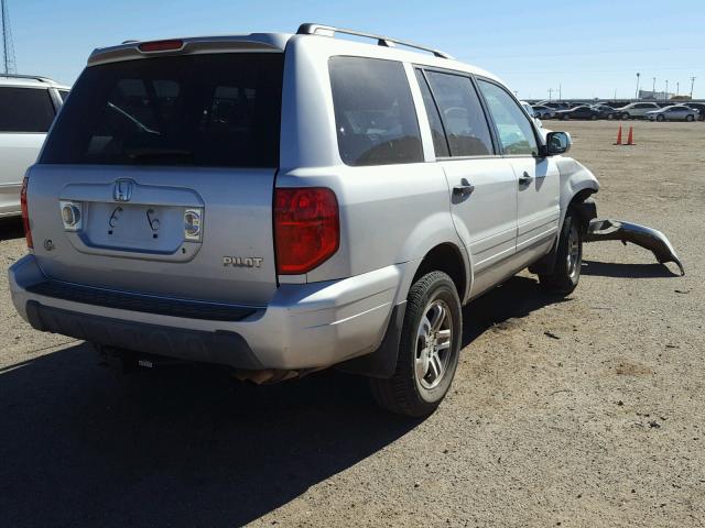 2HKYF18763H582735 - 2003 HONDA PILOT EXL SILVER photo 4