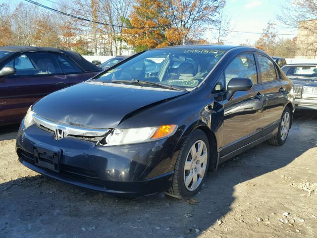 2HGFA16588H335158 - 2008 HONDA CIVIC LX BLACK photo 2