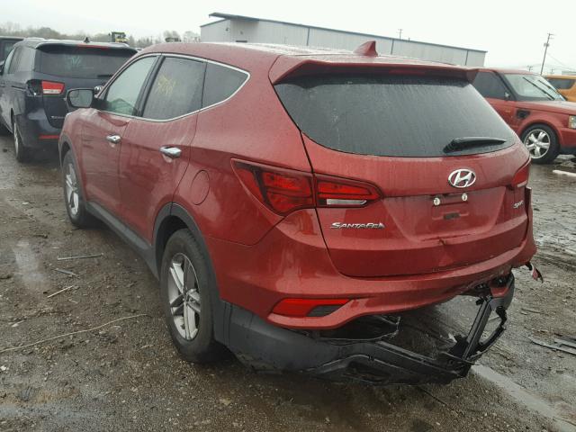 5XYZT3LB3HG454438 - 2017 HYUNDAI SANTA FE S RED photo 3