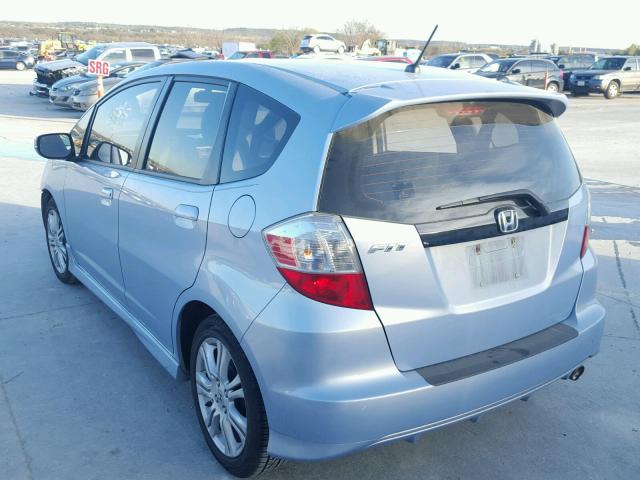 JHMGE8H49AC037648 - 2010 HONDA FIT SPORT BLUE photo 3