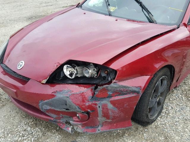 KMHHM65D46U190355 - 2006 HYUNDAI TIBURON GS RED photo 9