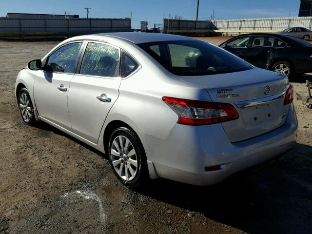 3N1AB7AP8DL736327 - 2013 NISSAN SENTRA S SILVER photo 3