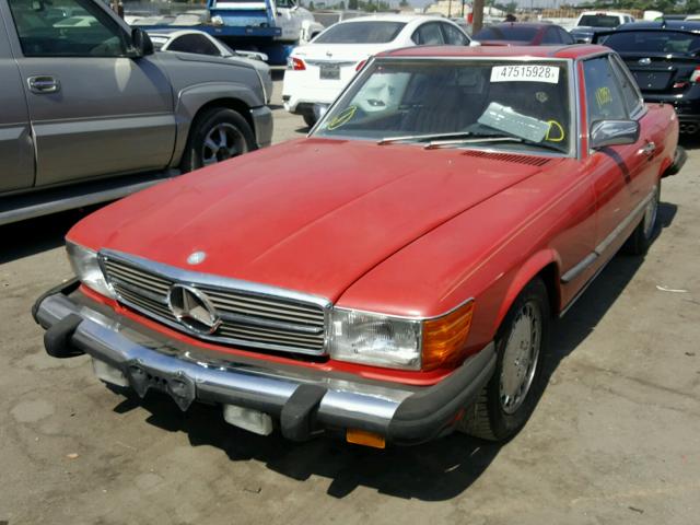 WDBBA48D6KA095051 - 1989 MERCEDES-BENZ 560 SL RED photo 2