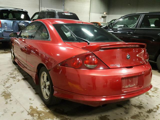 1ZWFT61L7Y5630098 - 2000 MERCURY COUGAR V6 RED photo 3