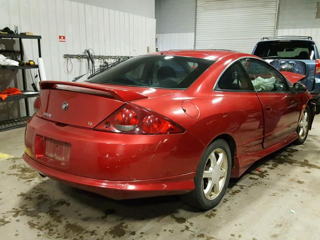 1ZWFT61L7Y5630098 - 2000 MERCURY COUGAR V6 RED photo 4