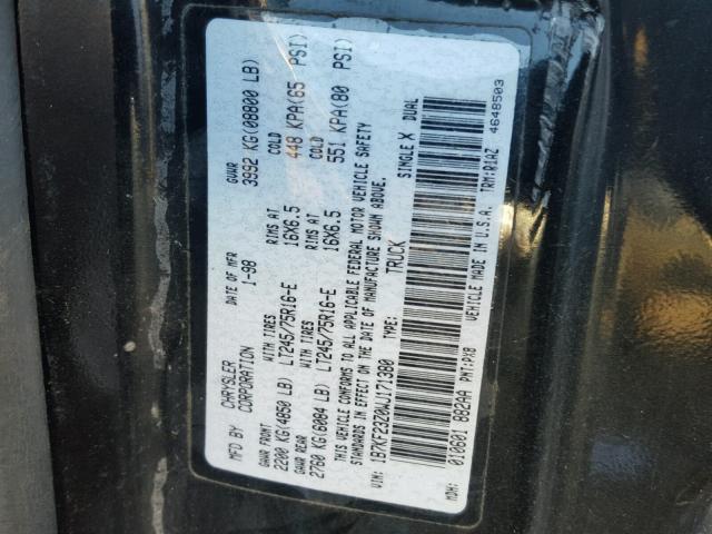 1B7KF23Z0WJ171380 - 1998 DODGE RAM 2500 BLACK photo 10