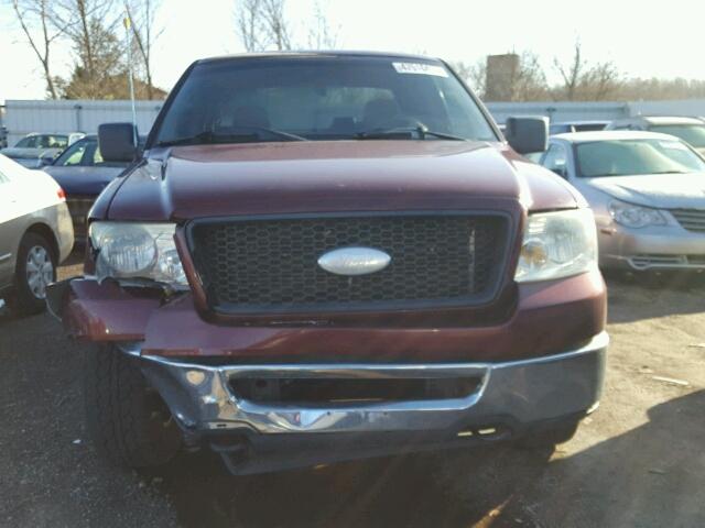 1FTPX14V96KC21860 - 2006 FORD F150 BURGUNDY photo 9