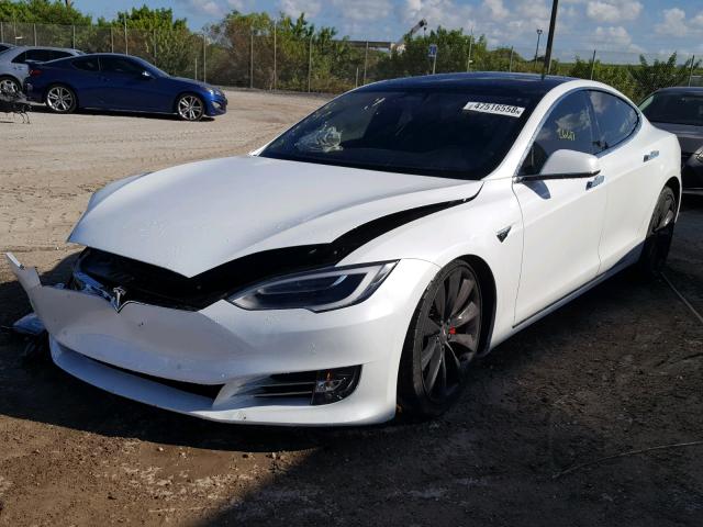 5YJSA1E44HF200416 - 2017 TESLA MODEL S WHITE photo 2