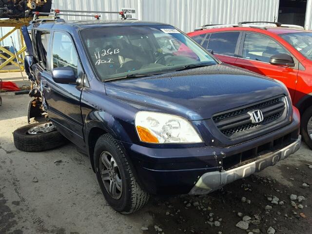 2HKYF186X4H547124 - 2004 HONDA PILOT EXL BLUE photo 1