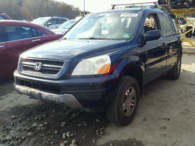 2HKYF186X4H547124 - 2004 HONDA PILOT EXL BLUE photo 2