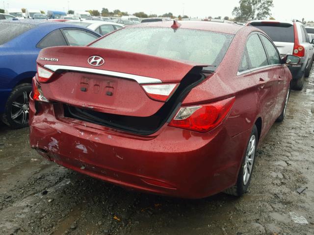 5NPEB4AC6CH321368 - 2012 HYUNDAI SONATA GLS RED photo 4